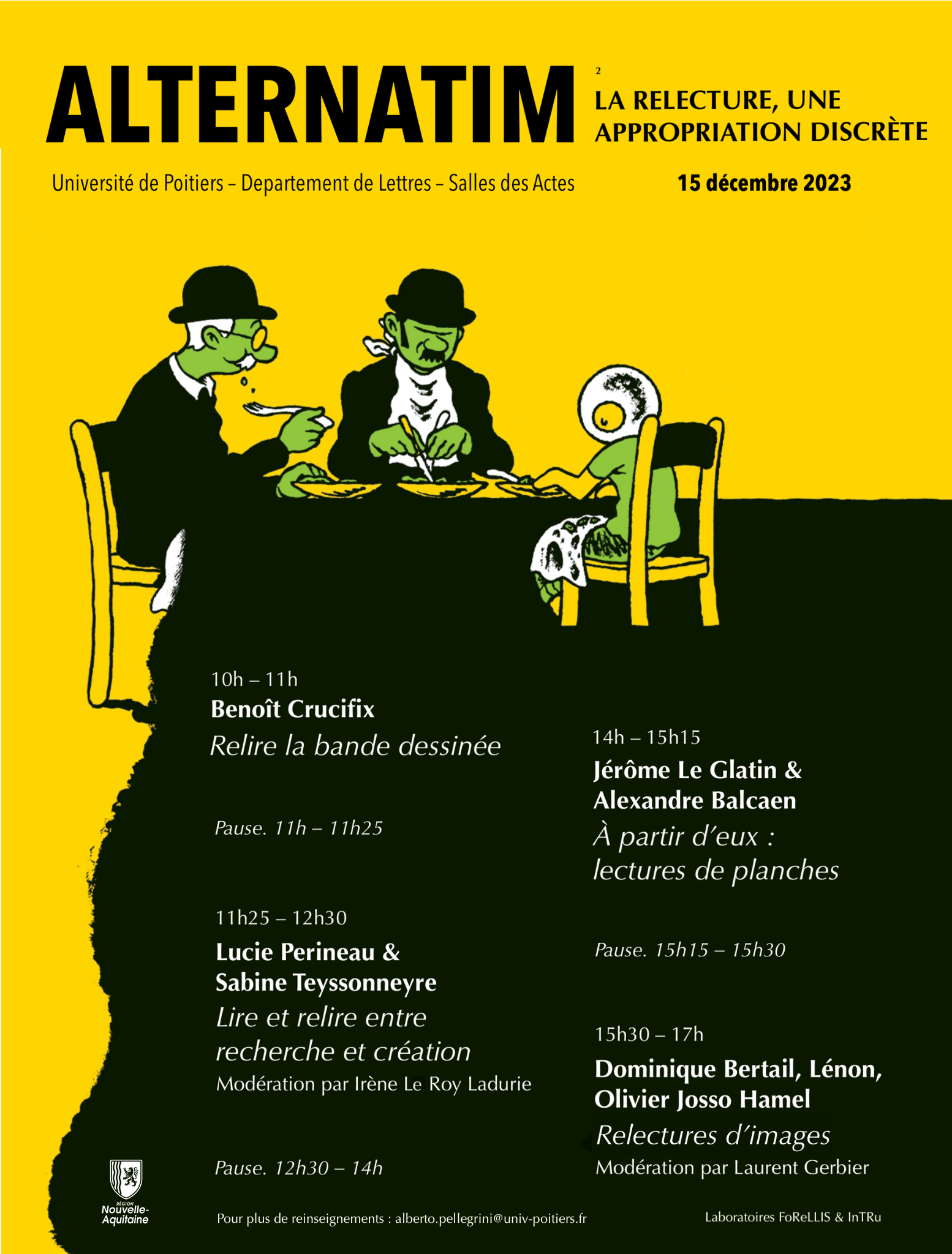 Affiche avec programme - Alternatim /2 - La relecture, une appropriation discrète